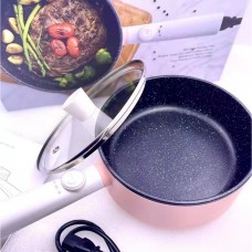 1.2L Electric Cooking Pot Stainless Steel Mini Skillet for Noodles, Soup, Porridge, Eggs, Pasta